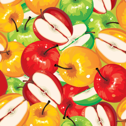 frutas e legumes padrões gráficos vetoriais