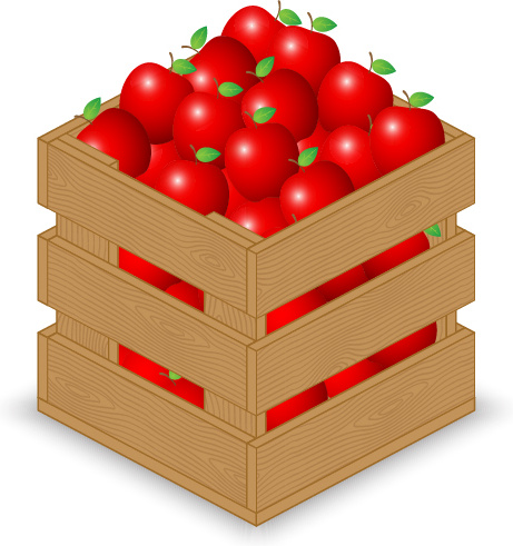 과일 나무 상자 벡터 그래픽