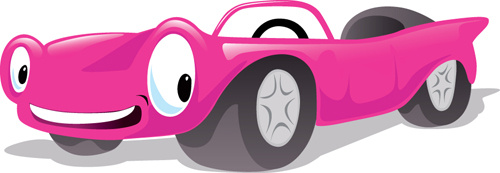 Funny Color Cartoon Cars Vector