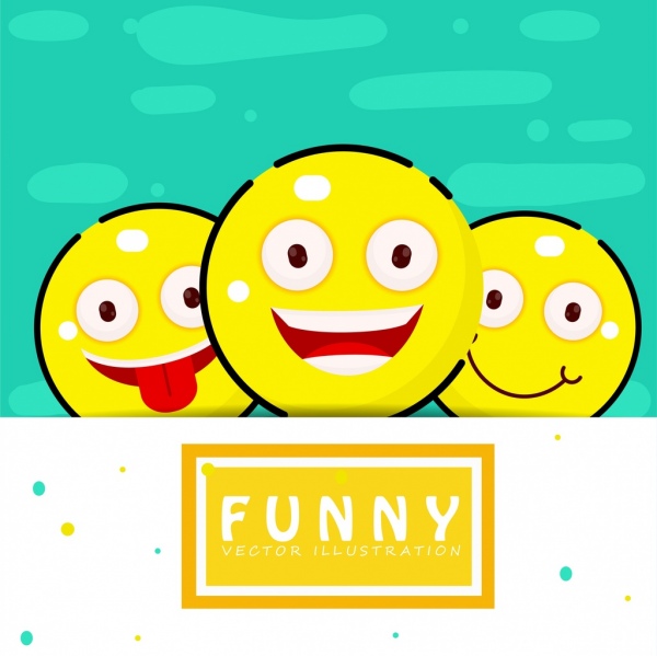 divertente emotiva icone giallo cerchio design