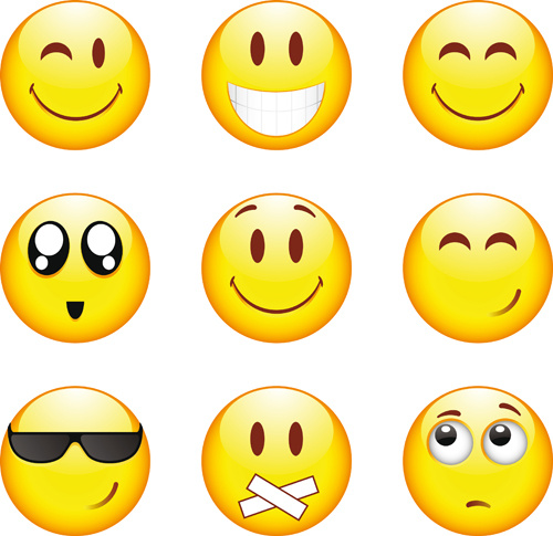 lustigen Lächeln Emoticons Vektor icon