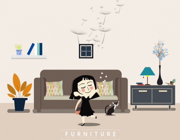 Möbel Werbung verspielte Kind Symbol Wohnzimmer Dekor