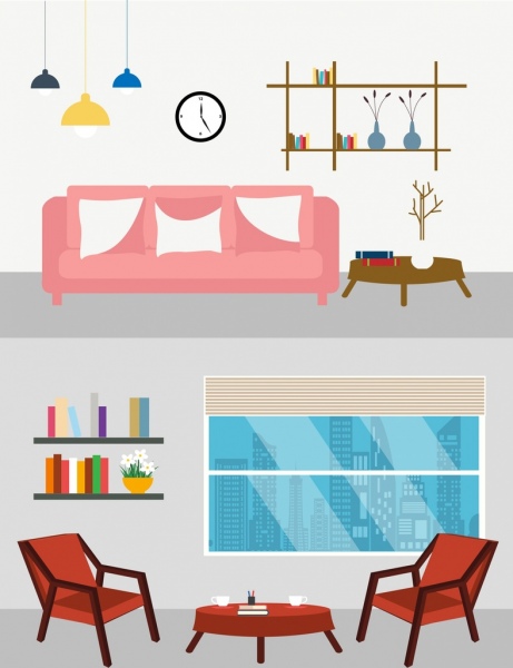 декор мебели рекламы шаблоны 3d разноцветные объектов