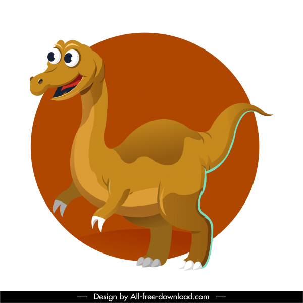gallimimus dinosaur icône mignon dessin animé design