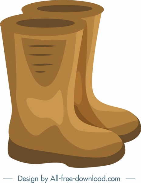 latar-belakang alat berkebun boots ikon closeup cokelat desain