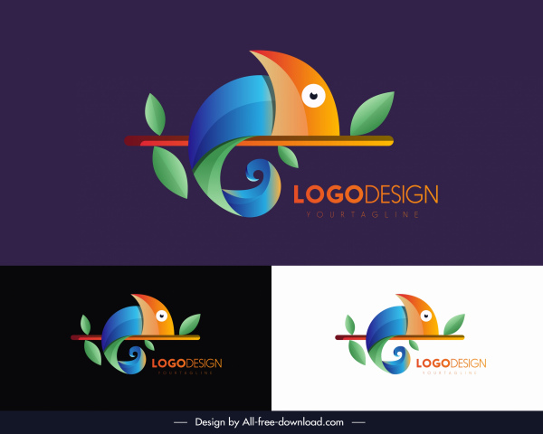 геккон животных logotype современный красочный плоский декор