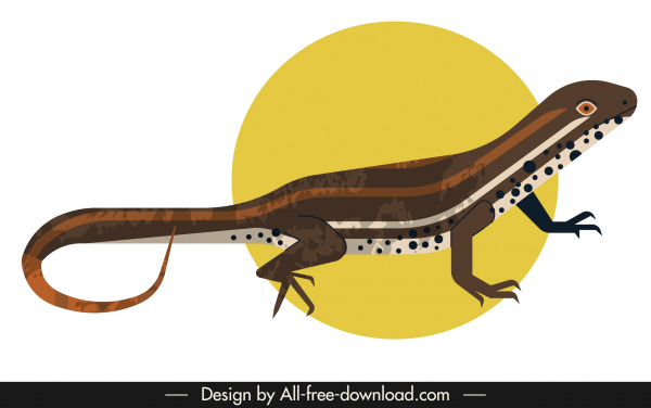 berwarna gelap ikon Gecko 3d desain klasik