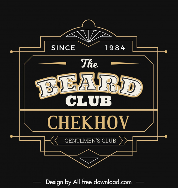 beyler kulübü logo tipi retro koyu siyah simetrik tasarım