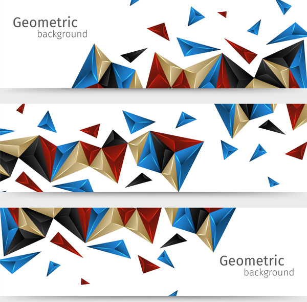 Fondo geométrico abstracto encabezado set