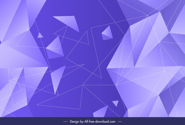 幾何背景動態 3D 三角形素描紫色裝飾