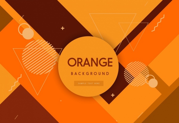 幾何学的な背景オレンジ装飾円三角形飾り