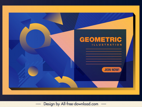 template latar belakang geometris dekorasi datar warna-warni modern