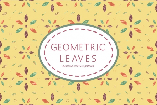 hojas geométricas patrón vectorial