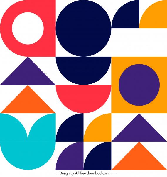 elementos de patrón geométrico coloridas formas planas boceto