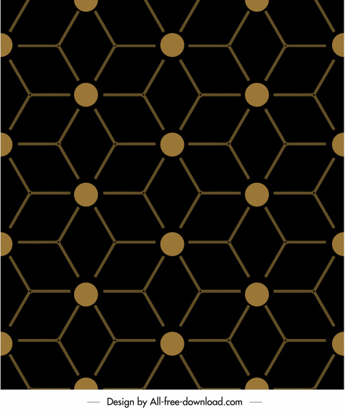 patrón geométrico plano oscuro decoración de ilusión simétrica
