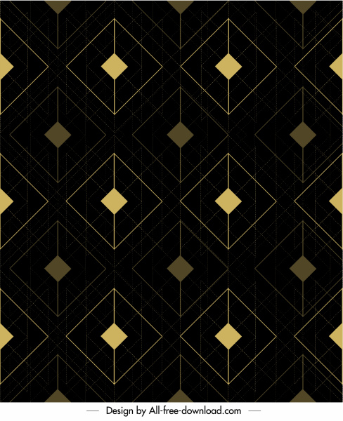 modèle de motif géométrique élégant symétrie plate foncée répétant