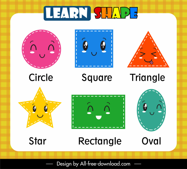 geometris bentuk pendidikan template warna-warni desain bergaya lucu