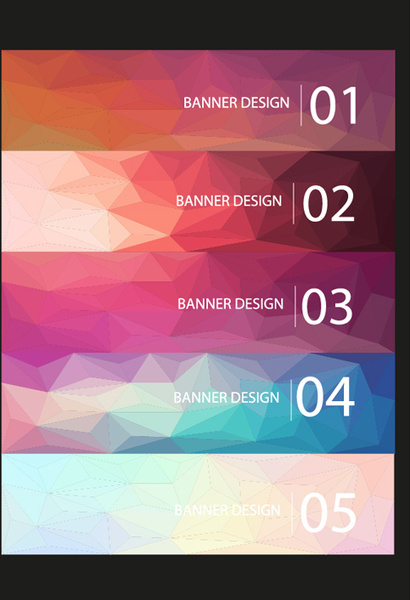 Geometric Shapes Numbered Banners Vector