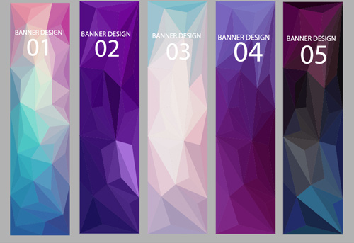 Geometric Shapes Numbered Banners Vector