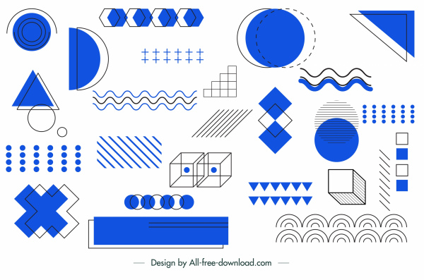 geometrik arka plan klasik handdrawn tasarım öğeleri çizimi