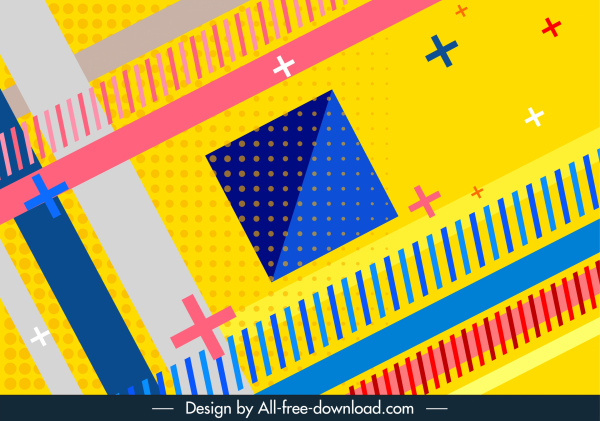 templat latar belakang geometri desain datar berwarna-warni