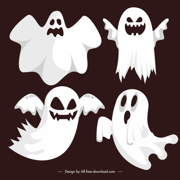 Geister-Symbole beängstigend weiße Tuch Formen