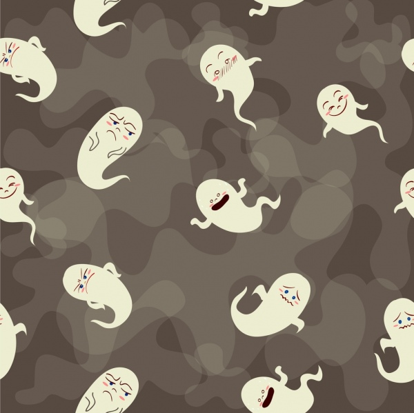 Ghost śmieszne ikon stylizowane tło wzór
