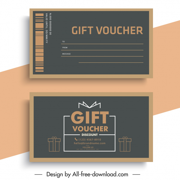 Gift Voucher Template Flat Simple Classic Sketch