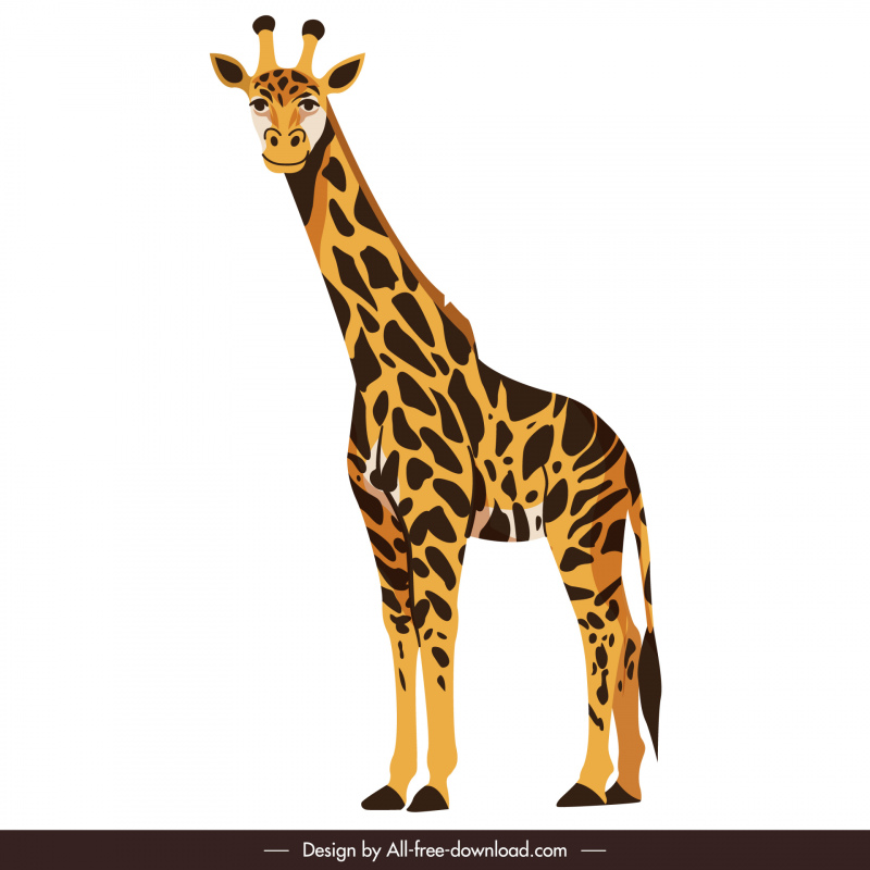 zürafa hayvan simgesi sevimli karikatür eskiz