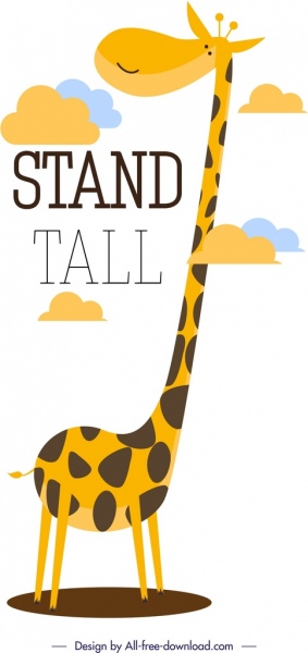 Girafa banner bonito design dos desenhos animados