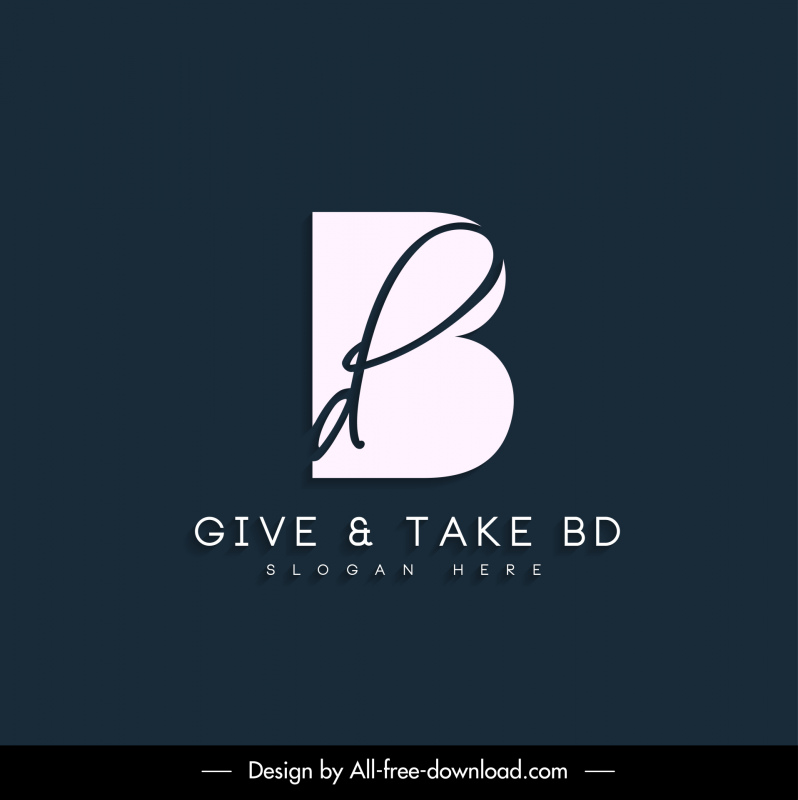 Give Take BD Logo Template Elegant Dynamic Handdrawn Texts Diseño de contraste Give Take BD Logo Template Elegant Dynamic Handdrawn Texts Diseño de contraste