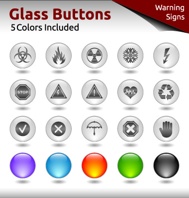 botões de vidro para vetor de projeto web