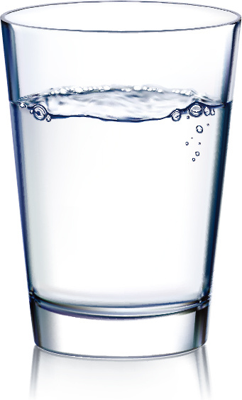 Glas-Tasse und Wasser-Vektor
