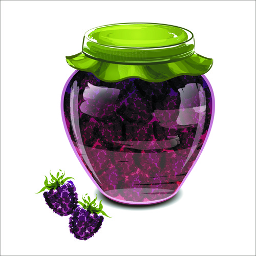 pot de confiture en verre design créatif vecteur 3