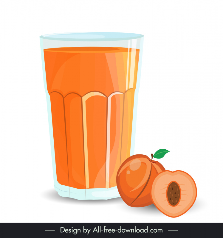 стакан персикового смузи икона ретро дизайн