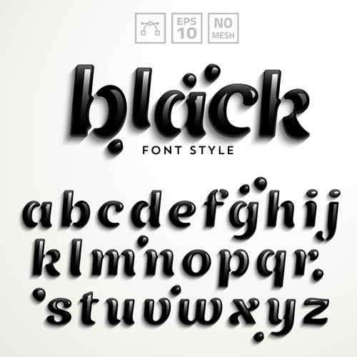 vector brilhante do vidro texturizado alfabeto