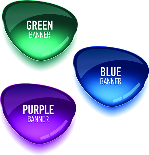 Glass Textured Color Banners Graphic Vector
