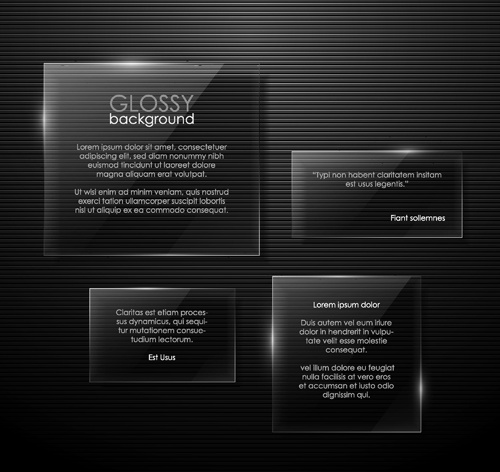 ガラス web インターフェイス デザインのベクトル