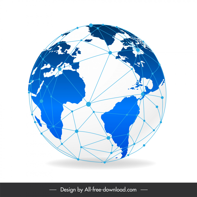 ícone de conexão mundial global decoração 3D