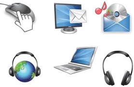 Glossy Computer Accessories Icon On White Vector Computer Illustration