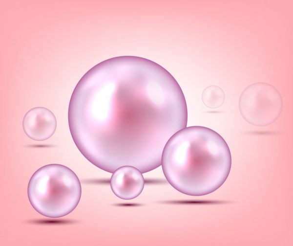 Fondo de color rosa brillante decoracion esferas flotantes