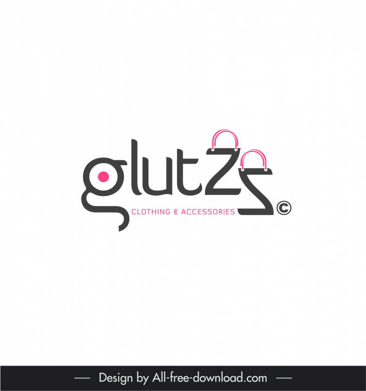 Plantilla de logotipo glutzz boceto de textos dinámicos planos