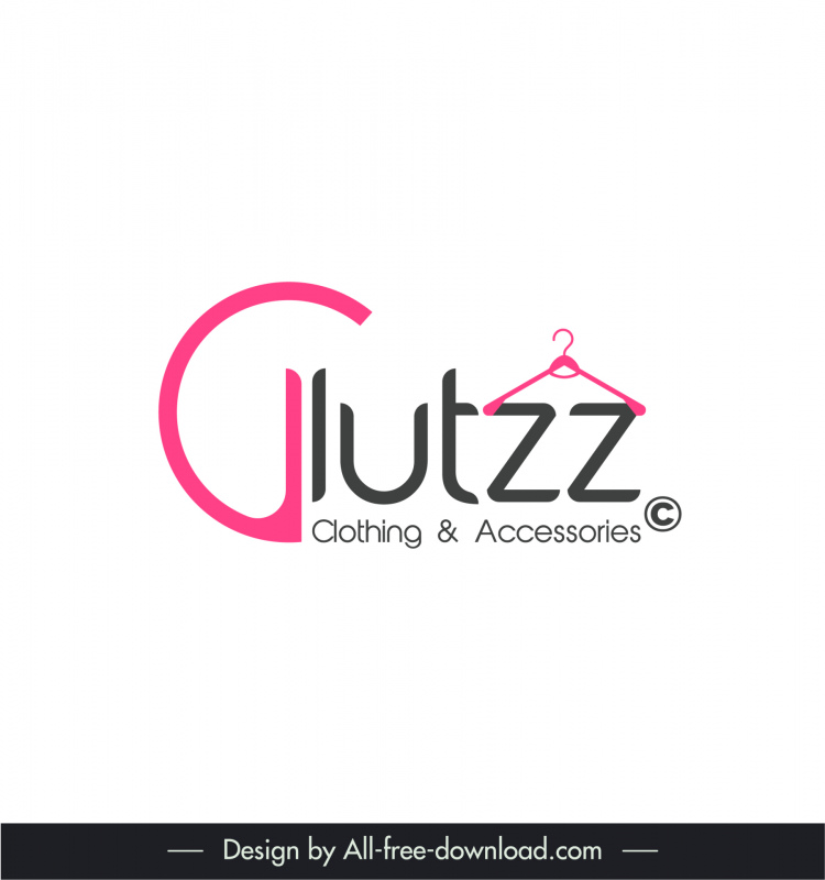 Plantilla de logotipo Glutzz Textos estilizados Percha Boceto