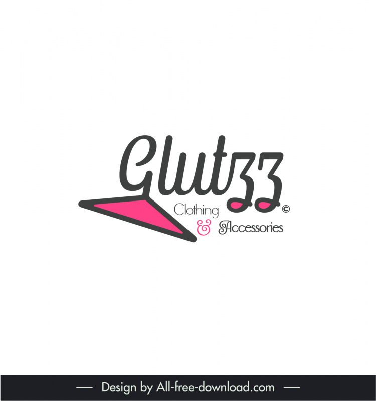 Glutzz logo modèle textes cintres textes stylisés croquis
