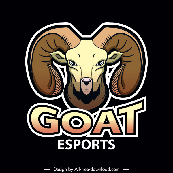 logotipo de cabra plantilla color esimetría decoración