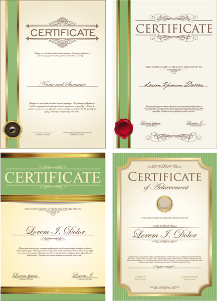 vektor template sertifikat emas perbatasan