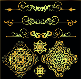 Gold Calligraphic Decor Vector