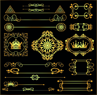Altın kaligrafi dekor vektör