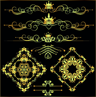 Altın kaligrafi dekor vektör