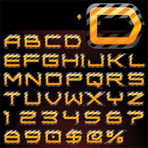 Gold Color Alphabet Vector